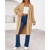 imageBTFBM Womens Long Cardigan Sweater Fall Winter 2025 Long Sleeve Sweaters Coat Open Front Loose Casual Knit OutwearKhaki