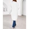 imageBTFBM Womens Long Cardigan Sweater Fall Winter 2025 Long Sleeve Sweaters Coat Open Front Loose Casual Knit OutwearWhite