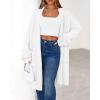 imageBTFBM Womens Long Cardigan Sweater Fall Winter 2025 Long Sleeve Sweaters Coat Open Front Loose Casual Knit OutwearWhite