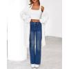 imageBTFBM Womens Long Cardigan Sweater Fall Winter 2025 Long Sleeve Sweaters Coat Open Front Loose Casual Knit OutwearWhite
