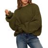 imageBTFBM Womens Oversized Sweater Crewneck Long Sleeve Fuzzy Knit Chunky Pullover Sweaters 2025 Fall Winter Trendy OutfitsArmy Green