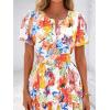 imageBTFBM Summer Dresses for Women 2025 Floral Casual Short Sleeve V Neck Elastic Waist Maxi Wedding Guest Dress PocketsFloral Multicolored