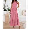 imageBTFBM Summer Maxi Dresses for Women 2025 Sleeveless Casual Ruched High Waisted Tank Long Sundress Flowy Beach Fall DressPink