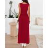 imageBTFBM Summer Maxi Dresses for Women 2025 Sleeveless Casual Ruched High Waisted Tank Long Sundress Flowy Beach Fall DressRed