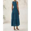 imageBTFBM Women Summer Eyelet Midi Dresses Casual Spring 2025 Sleeveless A Line Flowy Vacation Beach Wedding Guest Sun DressDark Lake Blue