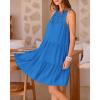 imageBTFBM Women Summer Halter Dresses Casual Spring 2025 Sleeveless ALine Tiered Swing Mini Dress Beach Vacation SundressBlue