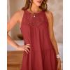 imageBTFBM Women Summer Halter Dresses Casual Spring 2025 Sleeveless ALine Tiered Swing Mini Dress Beach Vacation SundressBrown Red