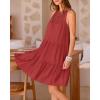imageBTFBM Women Summer Halter Dresses Casual Spring 2025 Sleeveless ALine Tiered Swing Mini Dress Beach Vacation SundressBrown Red