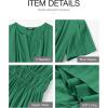 imageBTFBM Womens Summer 2025 Casual Midi Maxi Dresses Lightweight Short Sleeve V Neck Elastic Waist Boho Beach Dress PocketsDark Green