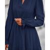 imageBTFBM Mini Dresses for Women 2025 Casual Lightweight Long Sleeve V Neck A Line Elastic Waist Party Holiday DressNavy
