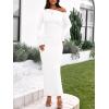 imageBTFBM One Shoulder Long Sleeve Dresses for Women Fall 2025 Bodycon Ruched Night Out Cocktail Wedding Guest Maxi DressWhite