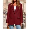 imageBTFBM Blazers for Women 2025 Fall Business Casual Clothes Open Front Oversized Winter Coats Work Office Suit JacketsBurgundy