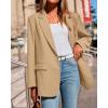 imageBTFBM Blazers for Women 2025 Fall Business Casual Clothes Open Front Oversized Winter Coats Work Office Suit JacketsKhaki