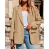 imageBTFBM Blazers for Women 2025 Fall Business Casual Clothes Open Front Oversized Winter Coats Work Office Suit JacketsKhaki