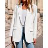 imageBTFBM Blazers for Women 2025 Fall Business Casual Clothes Open Front Oversized Winter Coats Work Office Suit JacketsWhite