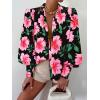 imageBTFBM Women Fashion Button Down Shirts V Neck Printed Solid Boho Long Sleeve Blouses Dressy Casual Summer Fall TopsBig Floral Black Pink