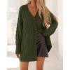 imageBTFBM Cable Knit Oversized Cardigan Sweaters for Women Trendy 2025 Fall Button Up Long Sleeve Winter Coat CardigansArmy Green