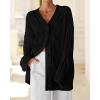 imageBTFBM Cable Knit Oversized Cardigan Sweaters for Women Trendy 2025 Fall Button Up Long Sleeve Winter Coat CardigansBlack