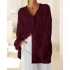 imageBTFBM Cable Knit Oversized Cardigan Sweaters for Women Trendy 2025 Fall Button Up Long Sleeve Winter Coat CardigansBurgundy