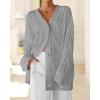 imageBTFBM Cable Knit Oversized Cardigan Sweaters for Women Trendy 2025 Fall Button Up Long Sleeve Winter Coat CardigansGrey