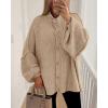 imageBTFBM Cardigan Sweaters for Women 2025 Fall Winter Outwear Lantern Long Sleeve Button Down Oversized Chunky Knit CoatsApricot