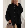 imageBTFBM Cardigan Sweaters for Women 2025 Fall Winter Outwear Lantern Long Sleeve Button Down Oversized Chunky Knit CoatsBlack