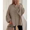 imageBTFBM Cardigan Sweaters for Women 2025 Fall Winter Outwear Lantern Long Sleeve Button Down Oversized Chunky Knit CoatsCamel