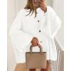 imageBTFBM Cardigan Sweaters for Women 2025 Fall Winter Outwear Lantern Long Sleeve Button Down Oversized Chunky Knit CoatsWhite