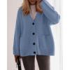 imageBTFBM Fall Fashion 2025 Button Down Cardigan Sweaters for Women Trendy V Neck Long Sleeve Knit Winter Coat OuterwearGrey Blue