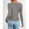 imageBTFBM Fall Sweaters for Women 2025 Lightweight Long Sleeve Henley Shirts Button Up Knit Basic Slim Fit Going Out TopsGrey