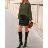 imageBTFBM Fall Sweaters for Women 2025 Loose Quarter Zip Pullover V Neck Long Sleeve Cable Knit Sweater Winter ClothesArmy Green