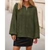 imageBTFBM Fall Sweaters for Women 2025 Loose Quarter Zip Pullover V Neck Long Sleeve Cable Knit Sweater Winter ClothesArmy Green