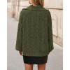 imageBTFBM Fall Sweaters for Women 2025 Loose Quarter Zip Pullover V Neck Long Sleeve Cable Knit Sweater Winter ClothesArmy Green
