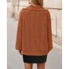 imageBTFBM Fall Sweaters for Women 2025 Loose Quarter Zip Pullover V Neck Long Sleeve Cable Knit Sweater Winter ClothesCaramel