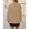 imageBTFBM Fall Sweaters for Women 2025 Loose Quarter Zip Pullover V Neck Long Sleeve Cable Knit Sweater Winter ClothesKhaki