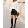imageBTFBM Fall Sweaters for Women 2025 Loose Quarter Zip Pullover V Neck Long Sleeve Cable Knit Sweater Winter ClothesWhite