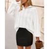 imageBTFBM Fall Sweaters for Women 2025 Loose Quarter Zip Pullover V Neck Long Sleeve Cable Knit Sweater Winter ClothesWhite