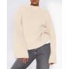imageBTFBM Sweaters for Women 2025 Casual Crewneck Long Sleeve Loose Ribbed Knit Pullover Sweater Winter Clothes Fall OutfitsBeige