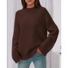 imageBTFBM Sweaters for Women 2025 Casual Crewneck Long Sleeve Loose Ribbed Knit Pullover Sweater Winter Clothes Fall OutfitsBrown
