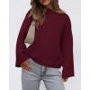 imageBTFBM Sweaters for Women 2025 Casual Crewneck Long Sleeve Loose Ribbed Knit Pullover Sweater Winter Clothes Fall OutfitsBurgundy