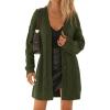 imageBTFBM Cable Knit Oversized Cardigan Sweaters for Women Trendy 2025 Fall Button Up Long Sleeve Winter Coat CardigansArmy Green
