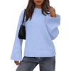 imageBTFBM Sweaters for Women 2025 Casual Crewneck Long Sleeve Loose Ribbed Knit Pullover Sweater Winter Clothes Fall OutfitsLight Blue