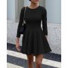 imageBTFBM Long Sleeve Dress for Women Fall 2025 High Waist Flowy Pleated A Line Party Wedding Guest Dresses Business CasualBlack