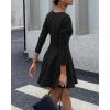 imageBTFBM Long Sleeve Dress for Women Fall 2025 High Waist Flowy Pleated A Line Party Wedding Guest Dresses Business CasualBlack