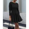 imageBTFBM Long Sleeve Dress for Women Fall 2025 High Waist Flowy Pleated A Line Party Wedding Guest Dresses Business CasualBlack