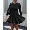 imageBTFBM Long Sleeve Dress for Women Fall 2025 High Waist Flowy Pleated A Line Party Wedding Guest Dresses Business CasualBlack