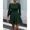 imageBTFBM Long Sleeve Dress for Women Fall 2025 High Waist Flowy Pleated A Line Party Wedding Guest Dresses Business CasualDark Green
