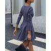 imageBTFBM Long Sleeve Dress for Women Fall 2025 High Waist Flowy Pleated A Line Party Wedding Guest Dresses Business CasualGrey Blue