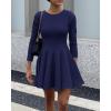 imageBTFBM Long Sleeve Dress for Women Fall 2025 High Waist Flowy Pleated A Line Party Wedding Guest Dresses Business CasualNavy