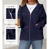 imageBTFBM Zip Up Hoodie Women Fleece Oversized Sweatshirts 2025 Fall Fashion Outfits Casual Y2k Jackets Winter ClothesNavy